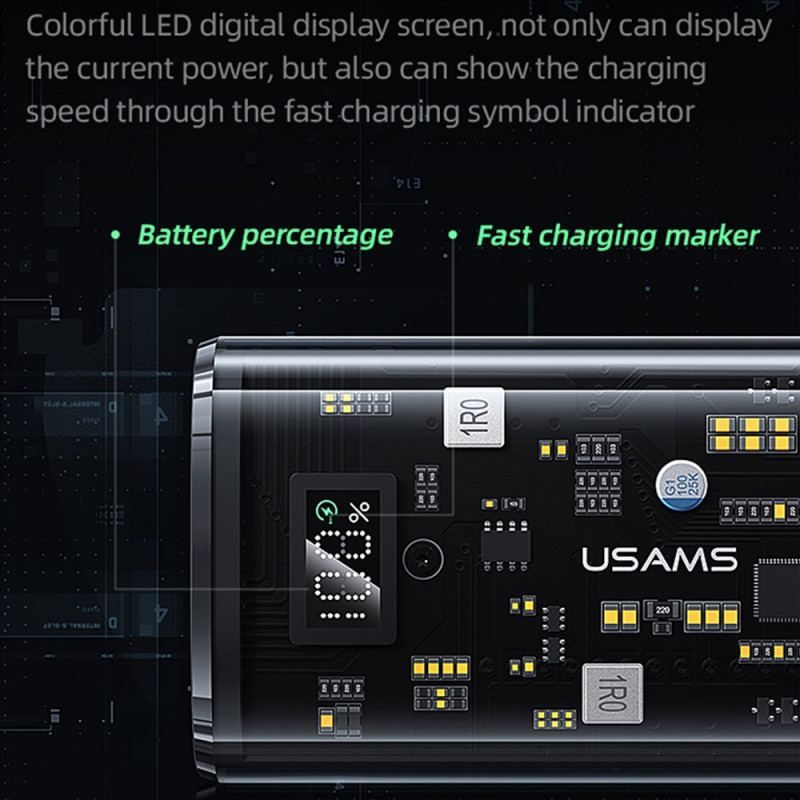 Eksternt Batteri 9000Mah Digital Skærm Med Dobbelt Porte