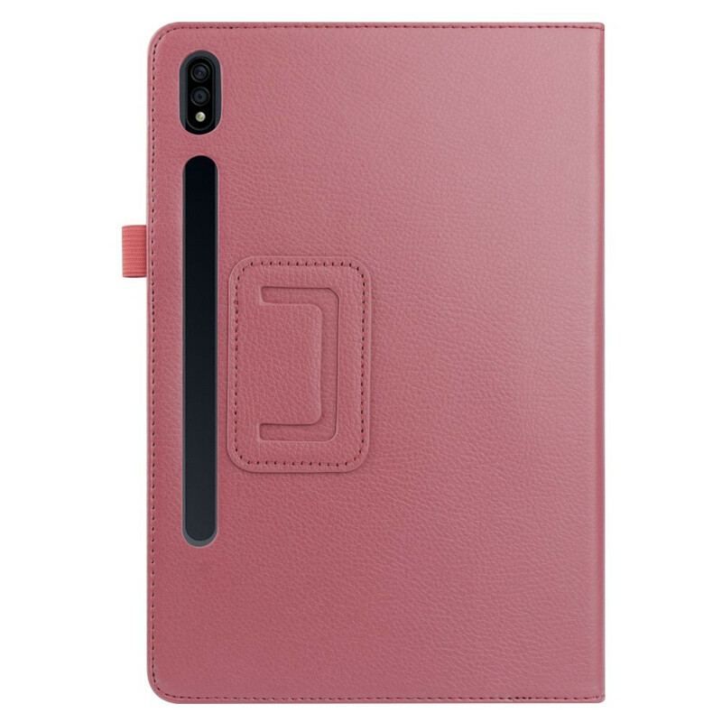 Etui Samsung Galaxy Tab S8 Plus / Tab S7 Plus Litchi Imiteret Læder