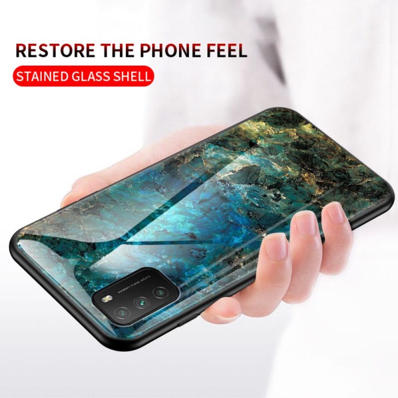 Cover Xiaomi Poco M3 Sort Marmorfarver Hærdet Glas