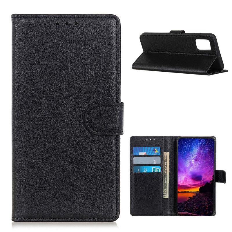 Flip Cover Xiaomi Poco M3 Sort Tekstureret Litchi