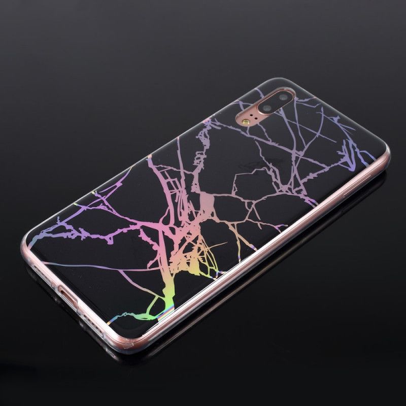 Cover for Huawei P20 Sort Laser Marmor