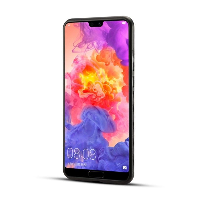 Cover Huawei P20 Magenta Mobilcover Imiteret Læder Frihedsblomster