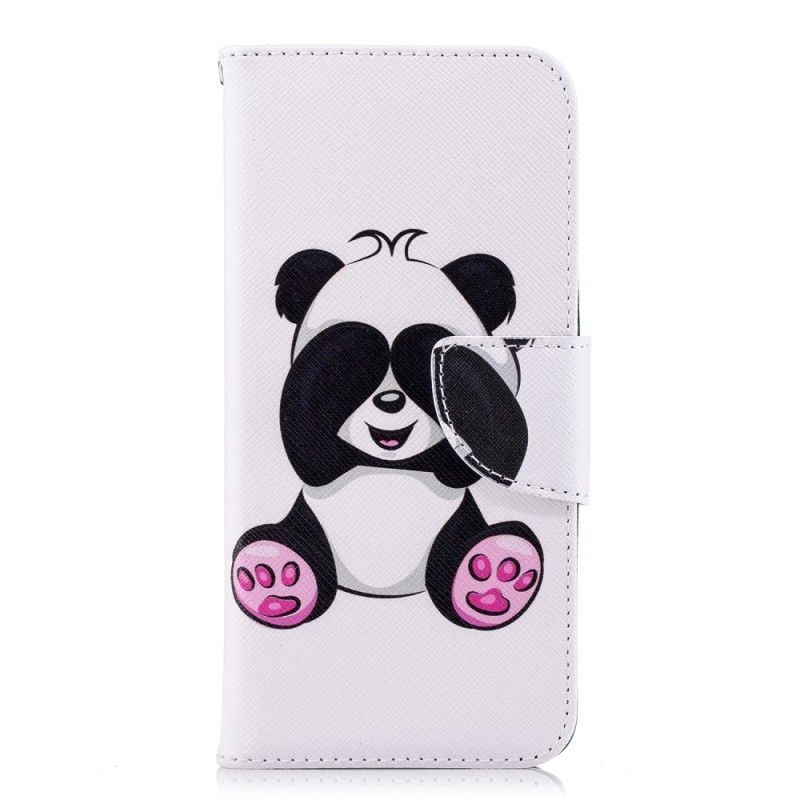 Flip Cover Læder for Huawei P20 Sjov Panda