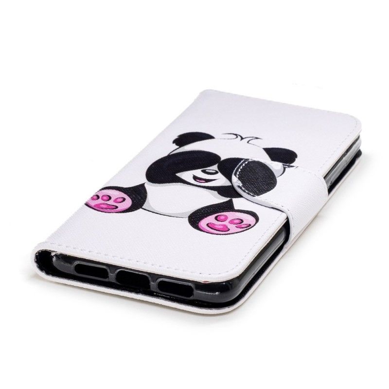 Flip Cover Læder for Huawei P20 Sjov Panda