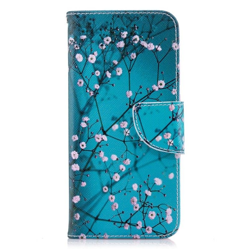 Flip Cover Læder Huawei P20 Blomstrende Træ