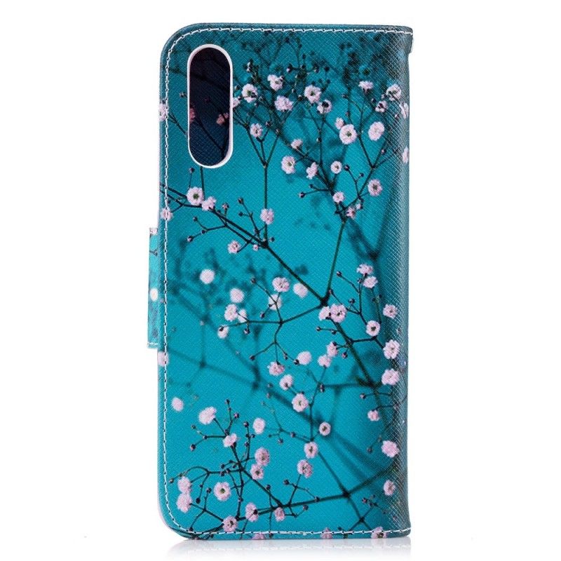 Flip Cover Læder Huawei P20 Blomstrende Træ