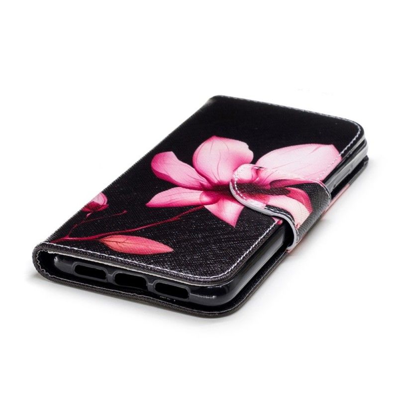 Flip Cover Læder Huawei P20 Lyserød Blomst Original