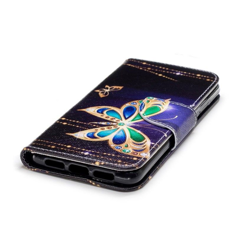 Flip Cover Læder Huawei P20 Magisk Sommerfugl Beskyttelse