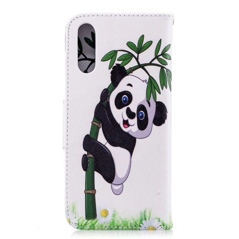 Flip Cover Læder Huawei P20 Panda På Bambus Beskyttelse