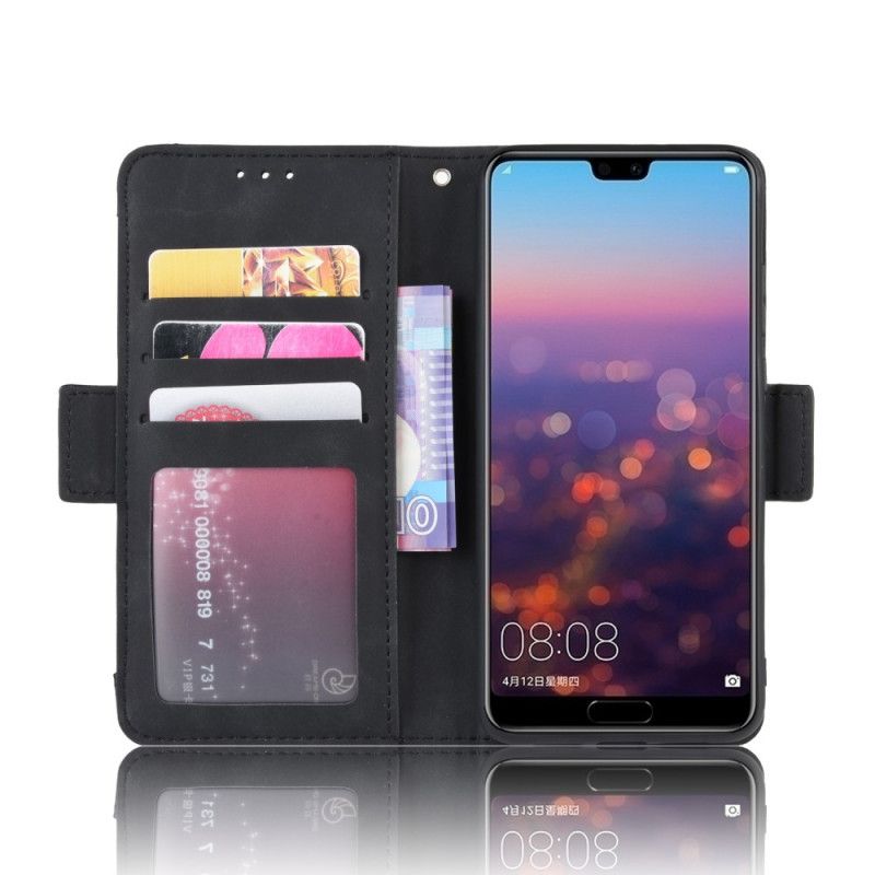 Flip Cover Læder Huawei P20 Sort Førsteklasses Multikort