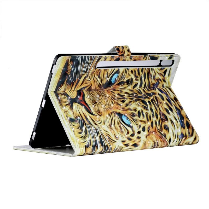 Flip Cover Læder for Samsung Galaxy Tab S7 Plus Tiger Kunst