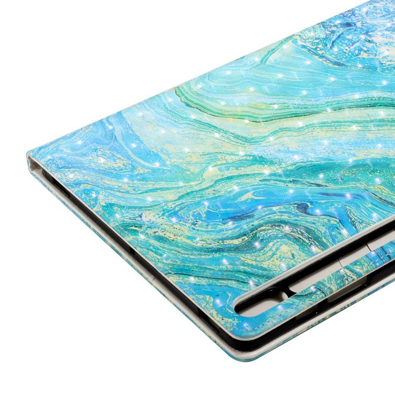 Flip Cover Læder Samsung Galaxy Tab S7 Plus Grøn Bølge Beskyttelse