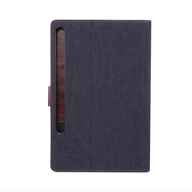 Flip Cover Læder Samsung Galaxy Tab S7 Plus Sort Jeans Beskyttelse