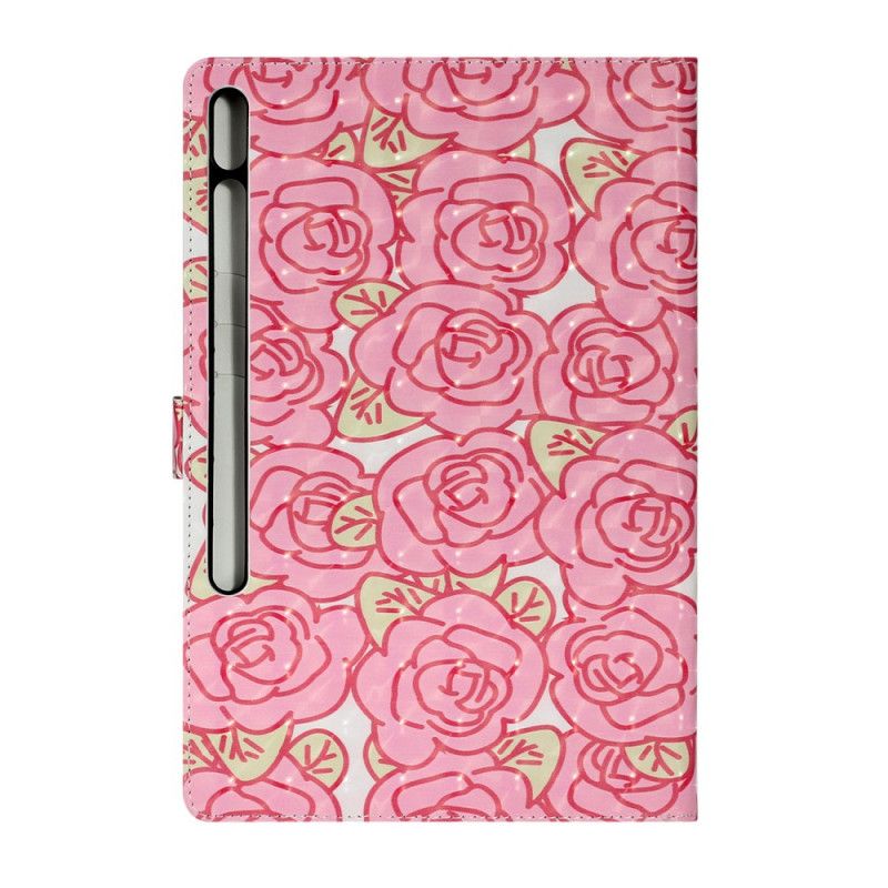 Flip Cover Samsung Galaxy Tab S7 Plus Blomster