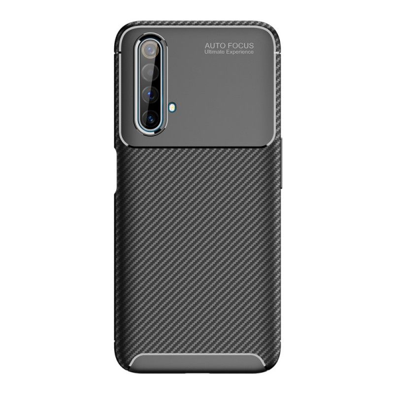 Cover Realme X50 Sort Fleksibel Kulfibertekstur