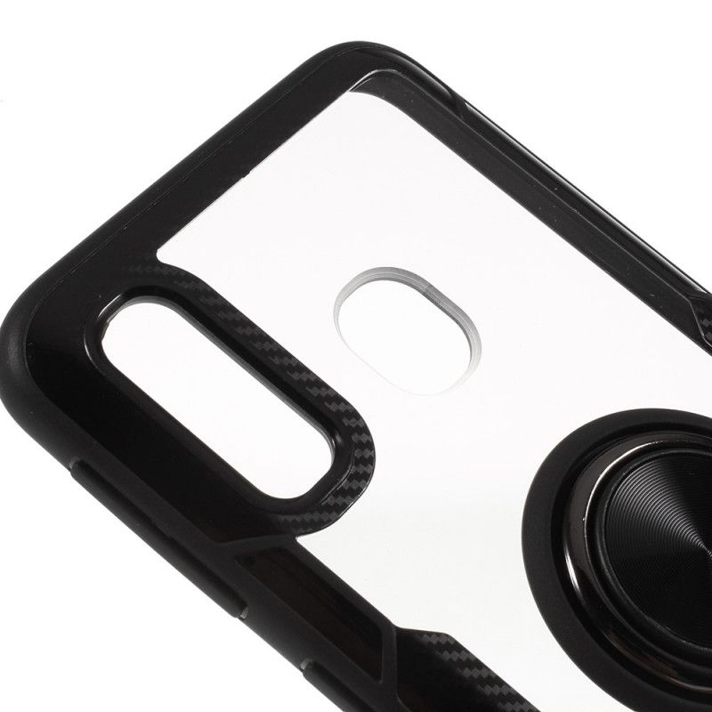 Cover for Samsung Galaxy A30 Sort Gennemsigtig Med Støttering