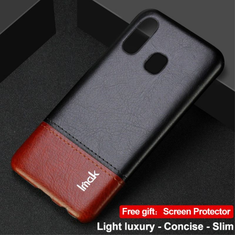 Cover for Samsung Galaxy A30 Sort Imak Ruiyi-Serien Lædereffekt