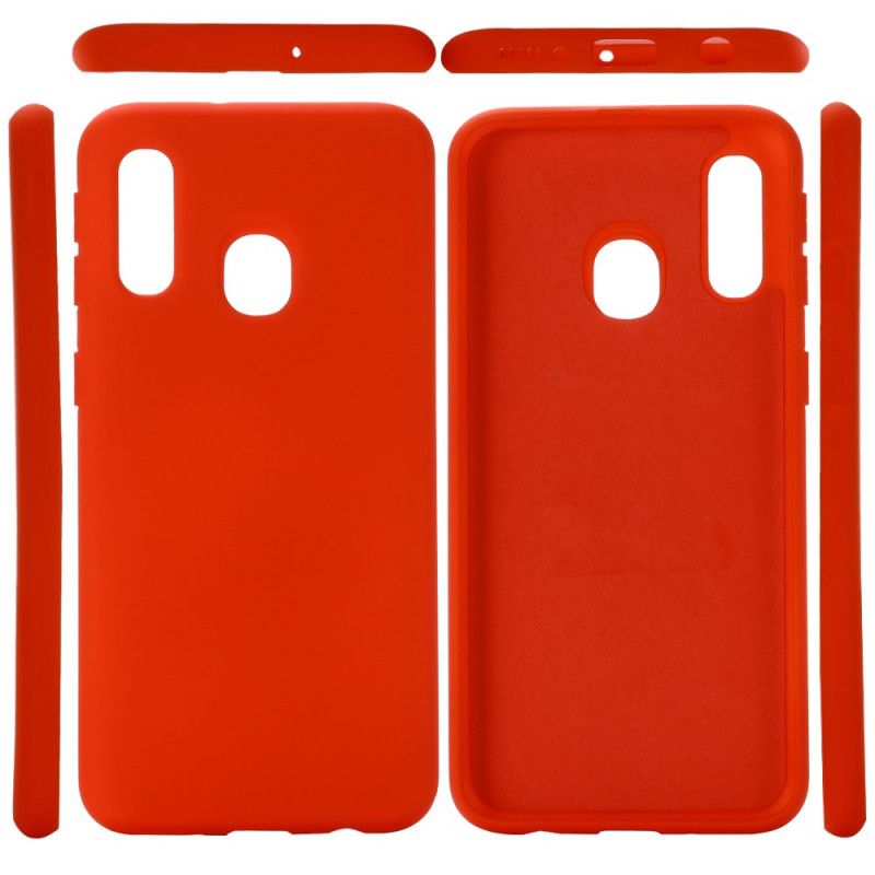 Cover Samsung Galaxy A30 Sort Design Med Flydende Silikone Original