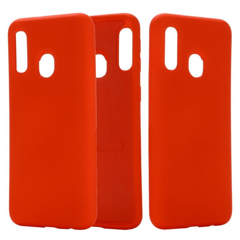 Cover Samsung Galaxy A30 Sort Design Med Flydende Silikone Original