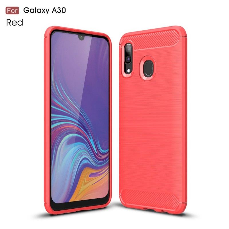 Cover Samsung Galaxy A30 Sort Mobilcover Børstet Kulfiber