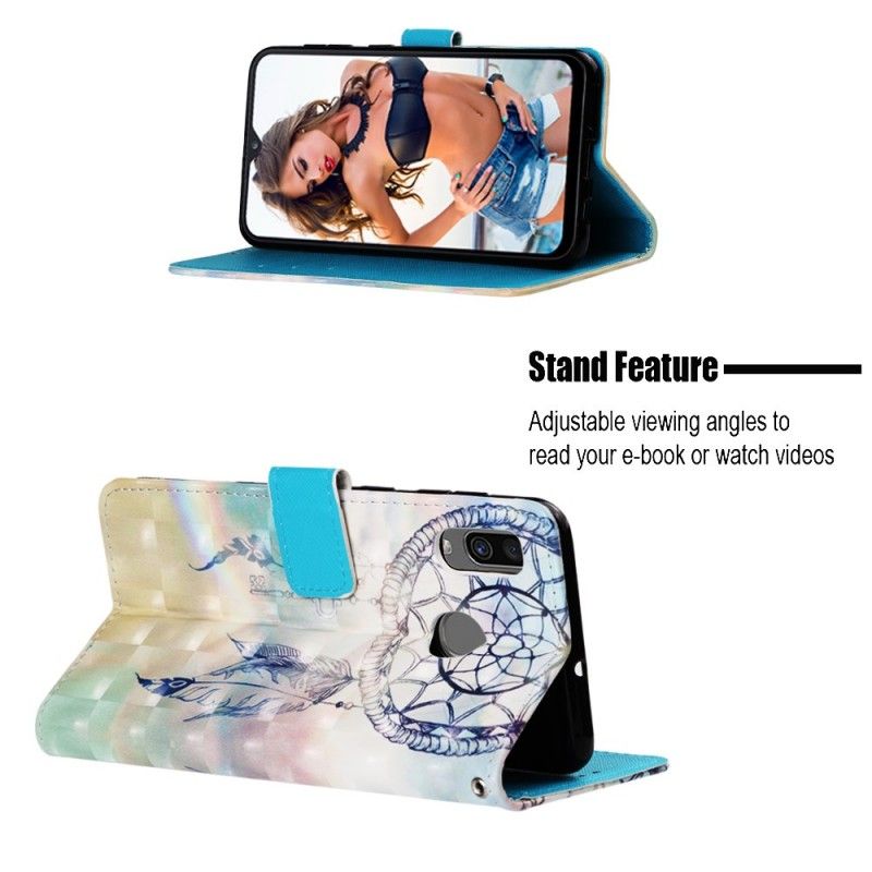 Flip Cover Læder for Samsung Galaxy A30 Hvid Akvarel Drømmefanger