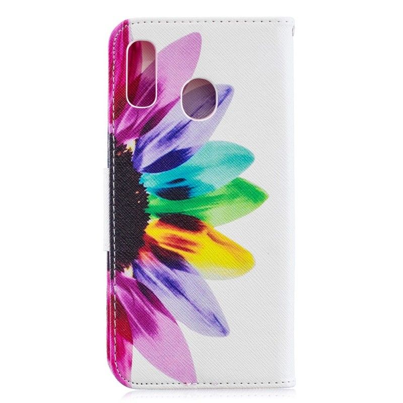 Flip Cover Læder Samsung Galaxy A30 Akvarelblomst Beskyttelse