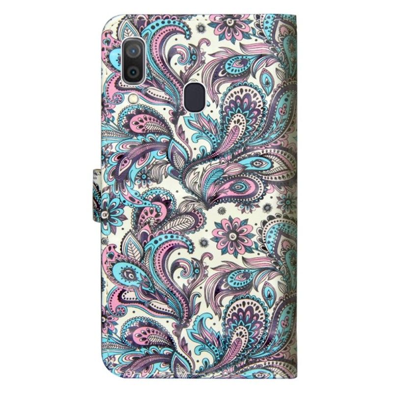 Flip Cover Læder Samsung Galaxy A30 Mønstrede Blomster