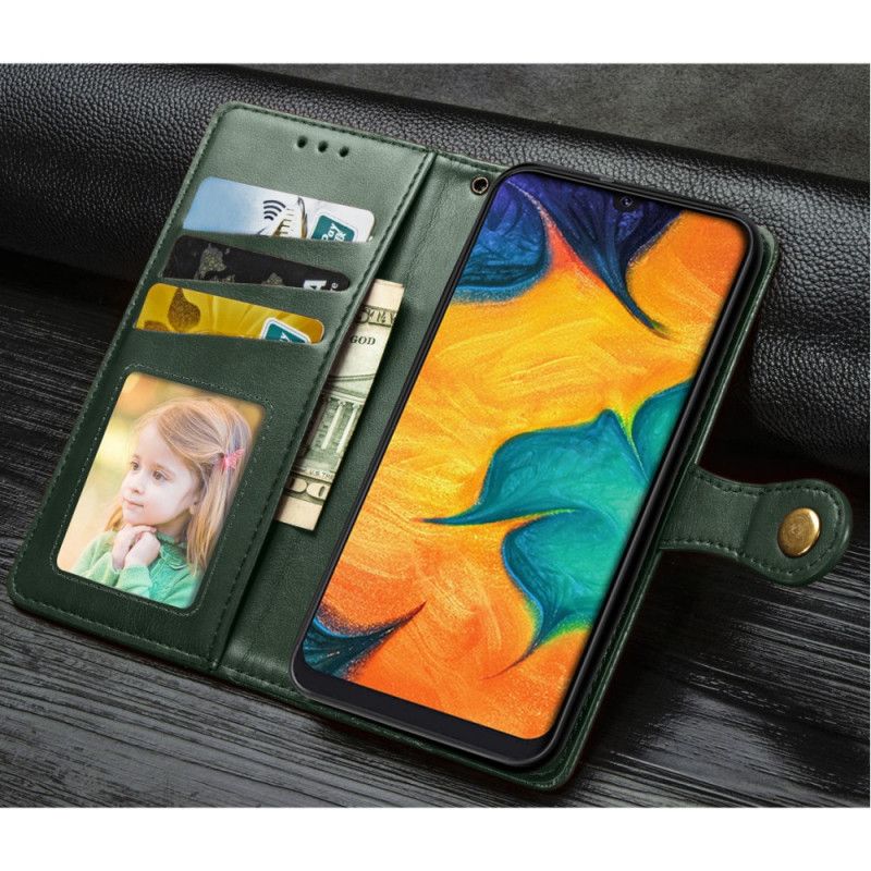 Flip Cover Læder Samsung Galaxy A30 Sort Business Læder Stil