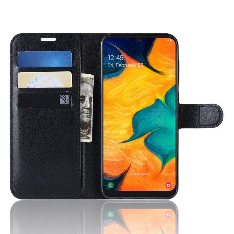 Flip Cover Læder Samsung Galaxy A30 Sort Klassisk