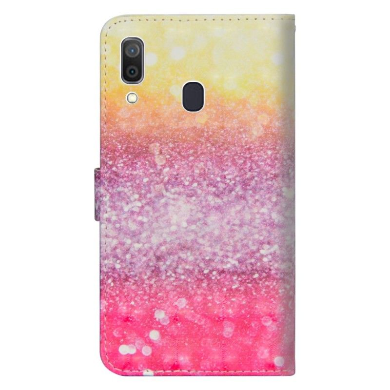 Flip Cover Samsung Galaxy A30 Gradient Magenta Glitter