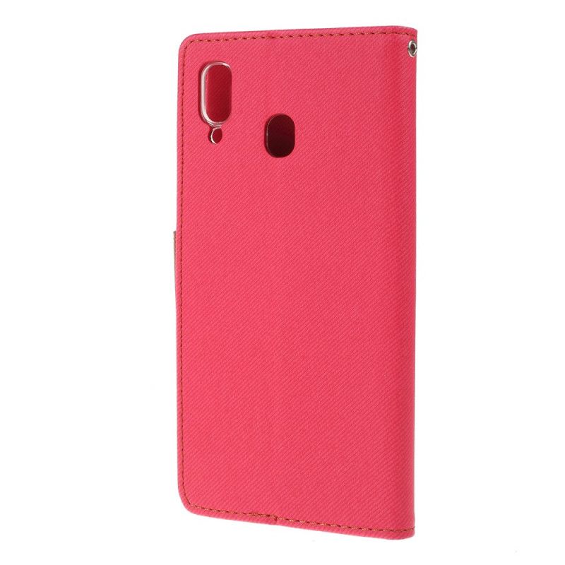 Flip Cover Samsung Galaxy A30 Magenta Tofarvet Stof