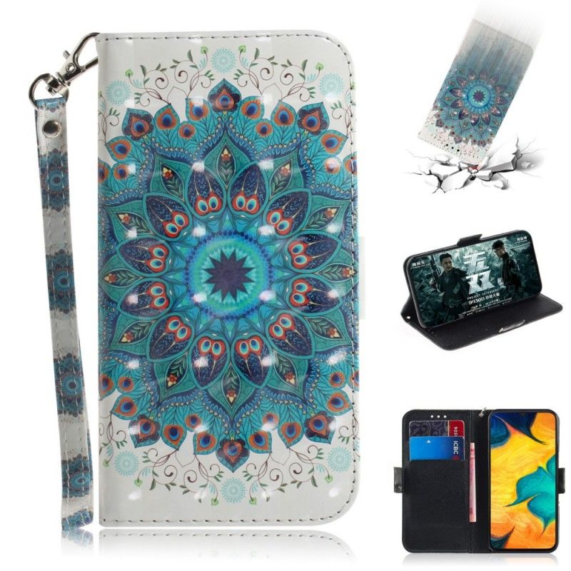 Flip Cover Samsung Galaxy A30 Mobilcover Mesterlig Mandala Med Rem