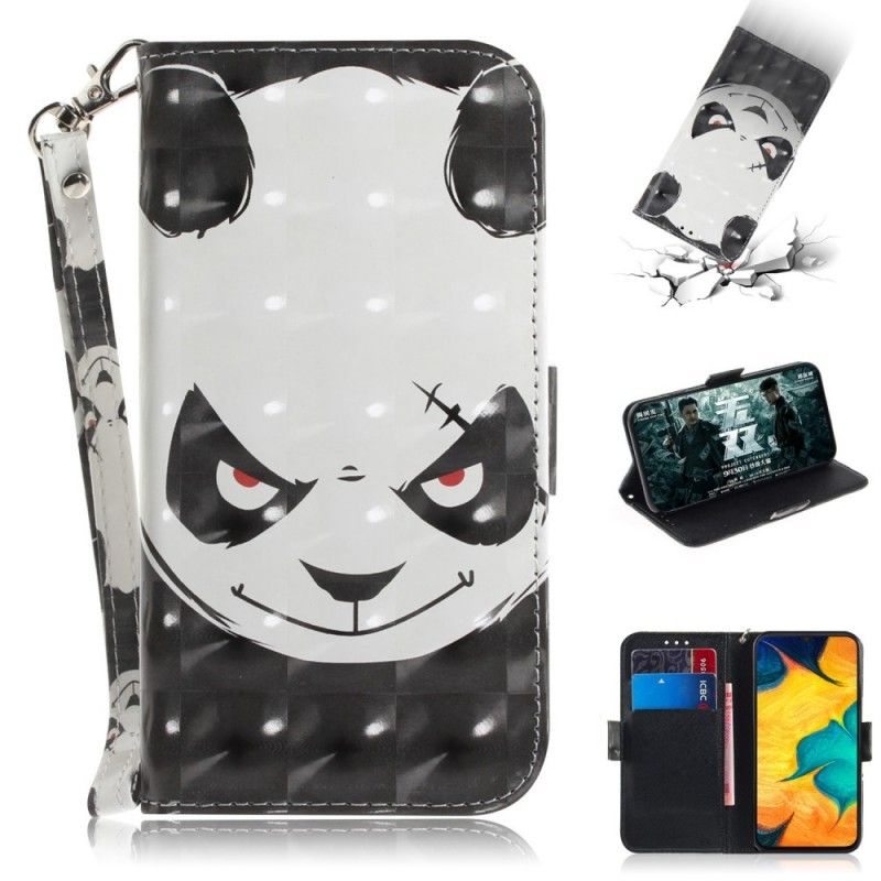 Flip Cover Samsung Galaxy A30 Mobilcover Vred Panda Med Rem