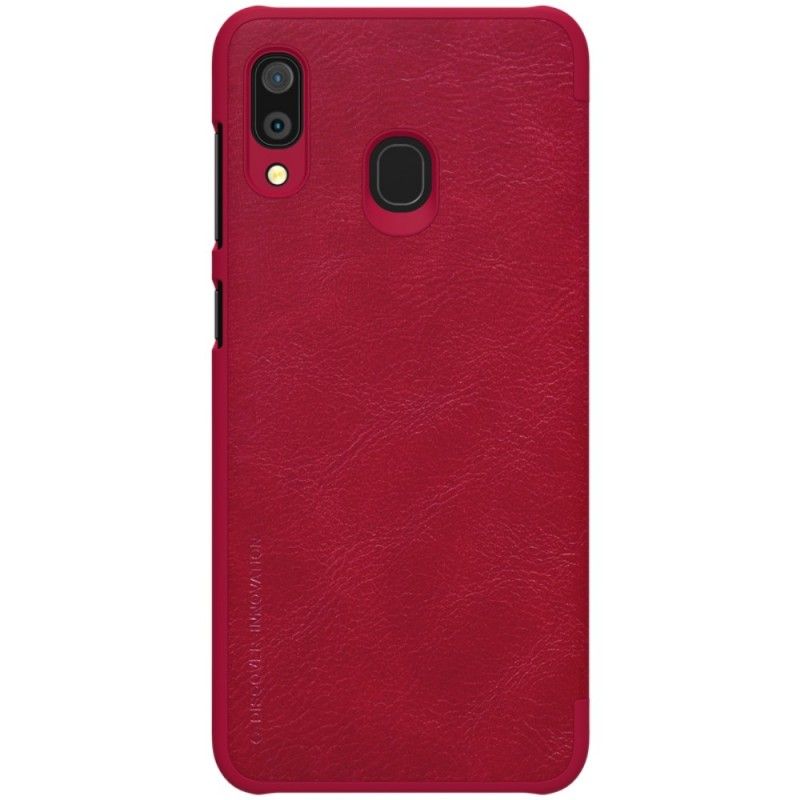 Læder Cover Samsung Galaxy A30 Rød Nillkin Qin-Serie