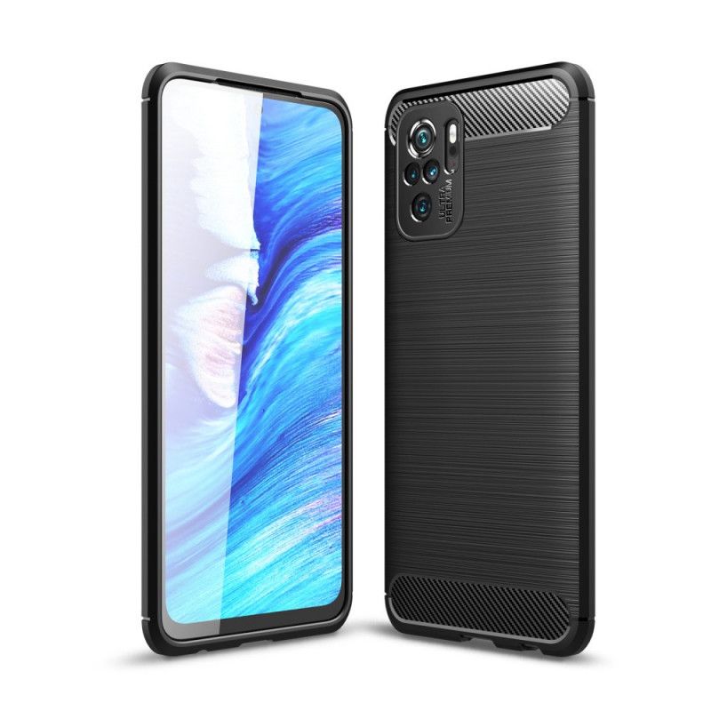 Cover Xiaomi Redmi Note 10 / Note 10S Sort Børstet Kulfiber