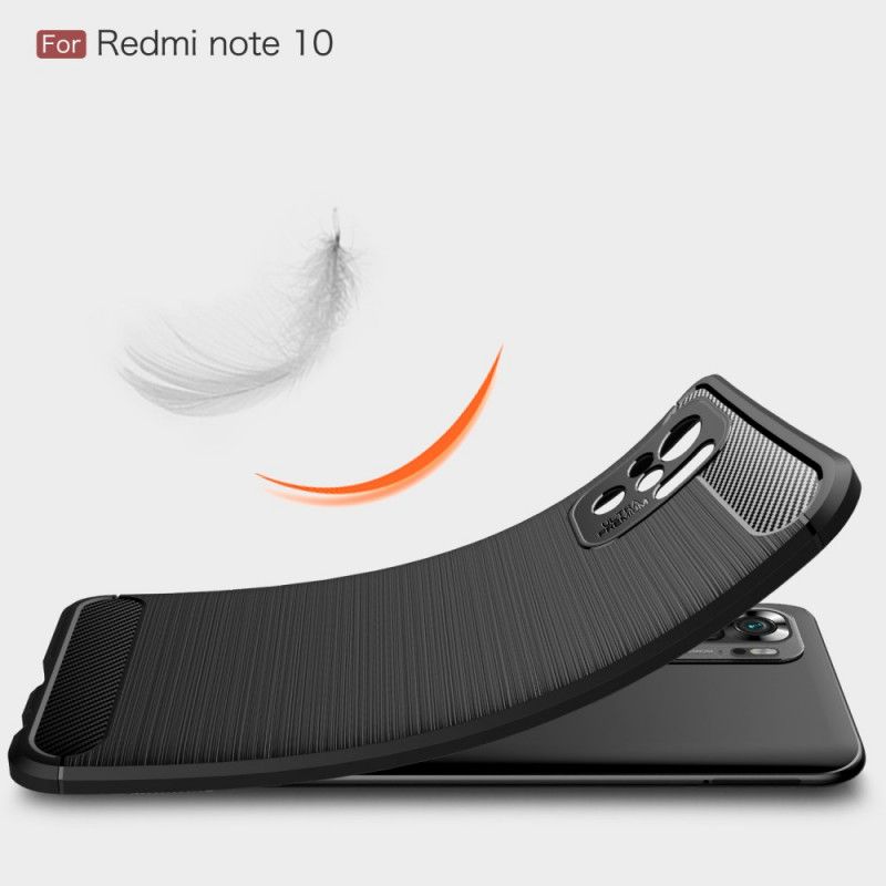 Cover Xiaomi Redmi Note 10 / Note 10S Sort Børstet Kulfiber