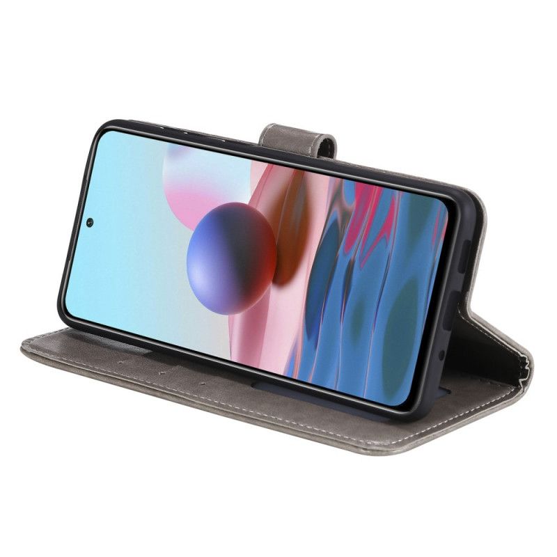 Flip Cover Læder for Xiaomi Redmi Note 10 / Note 10S Grå Solmandala