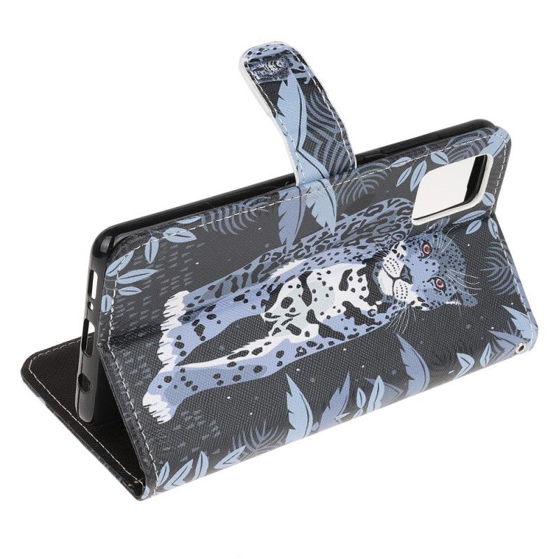 Flip Cover Læder for Xiaomi Redmi Note 10 / Note 10S Leopard Med Rem