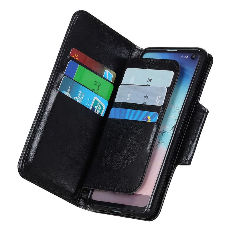 Flip Cover Læder for Xiaomi Redmi Note 10 / Note 10S Sort Imiteret Læder 6 Kortholder