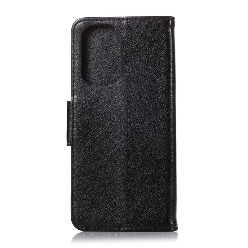 Flip Cover Læder for Xiaomi Redmi Note 10 / Note 10S Sort Split Nappalæder