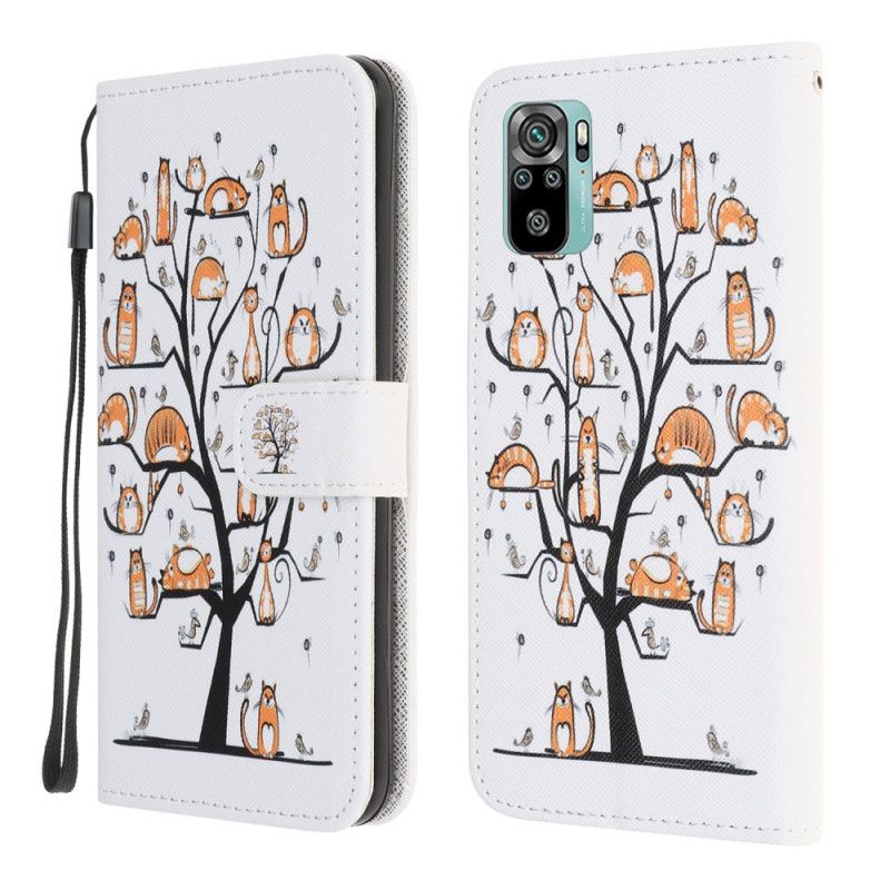 Flip Cover Læder Xiaomi Redmi Note 10 / Note 10S Funky G-Streng Katte