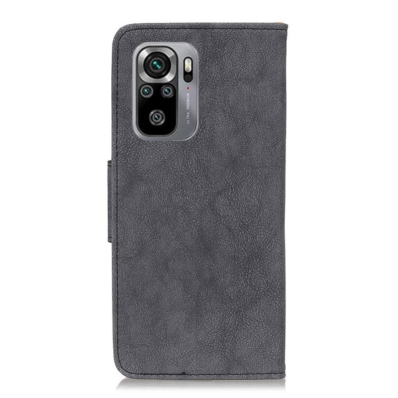 Flip Cover Læder Xiaomi Redmi Note 10 / Note 10S Grå Vintage Split Læder Beskyttelse