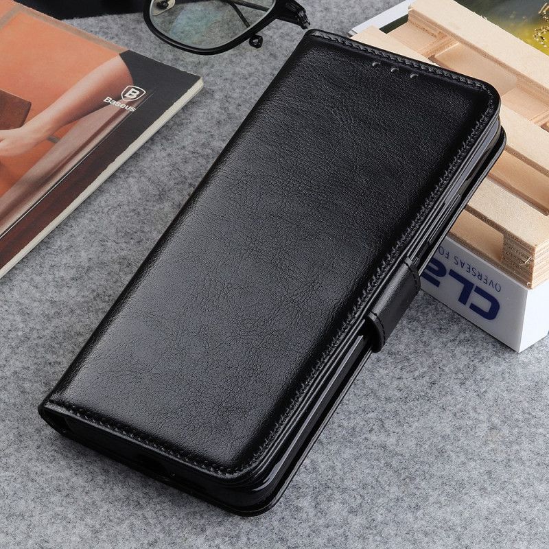 Flip Cover Læder Xiaomi Redmi Note 10 / Note 10S Sort Finesse Imiteret Læder