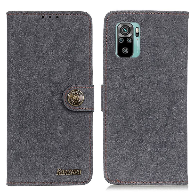 Flip Cover Læder Xiaomi Redmi Note 10 / Note 10S Sort Retro Khazneh Split Læder