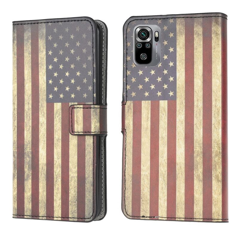 Flip Cover Xiaomi Redmi Note 10 / Note 10S Amerikansk Flag