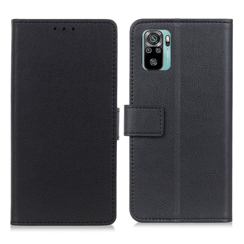 Flip Cover Xiaomi Redmi Note 10 / Note 10S Sort Mobilcover Klassisk Kunstlæder