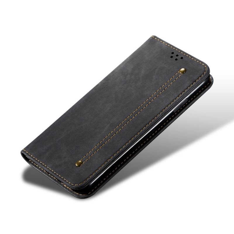 Læder Cover Xiaomi Redmi Note 10 / Note 10S Sort Jeansstof