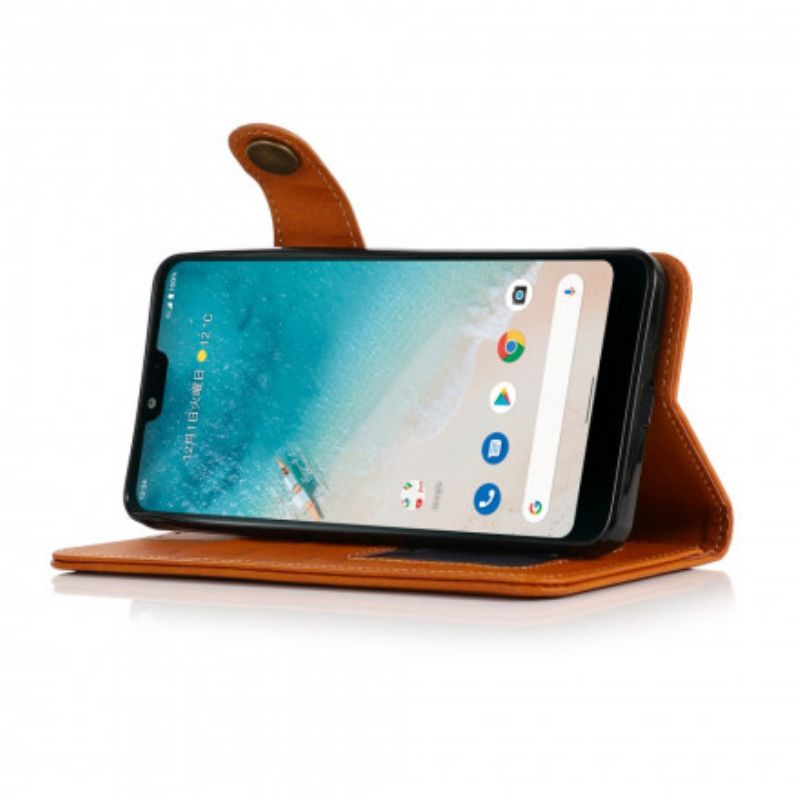 Flip Cover Moto G60s Imiteret Læder Knap Khazneh