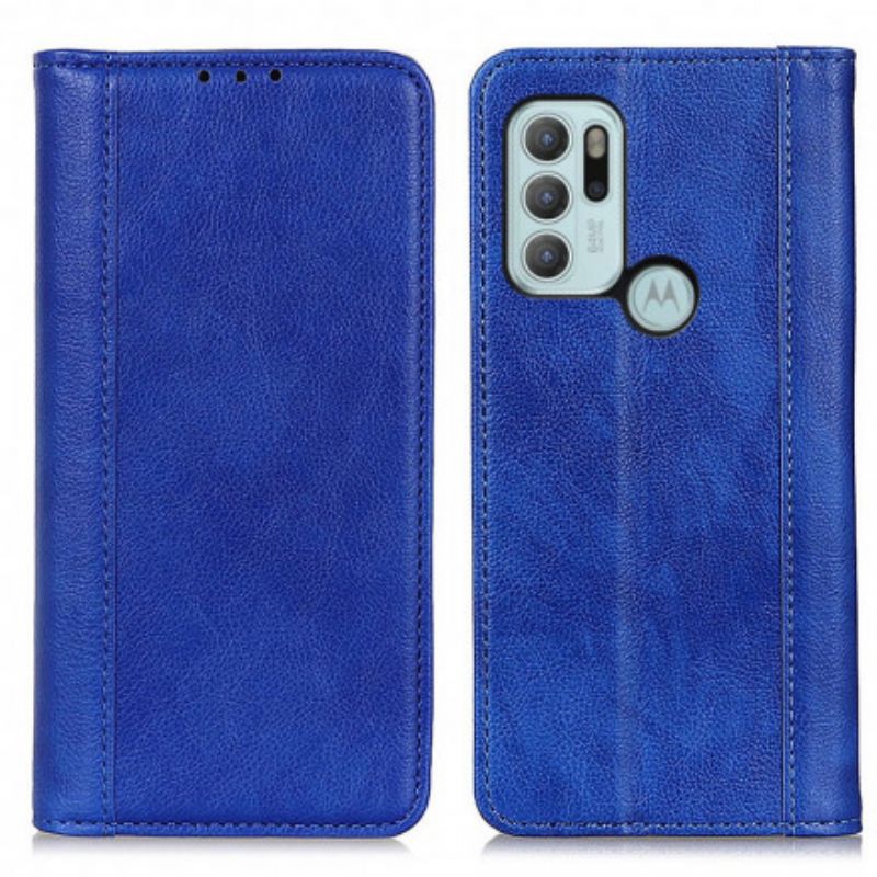 Flip Cover Til Moto G60s Litchi Split Læderversion