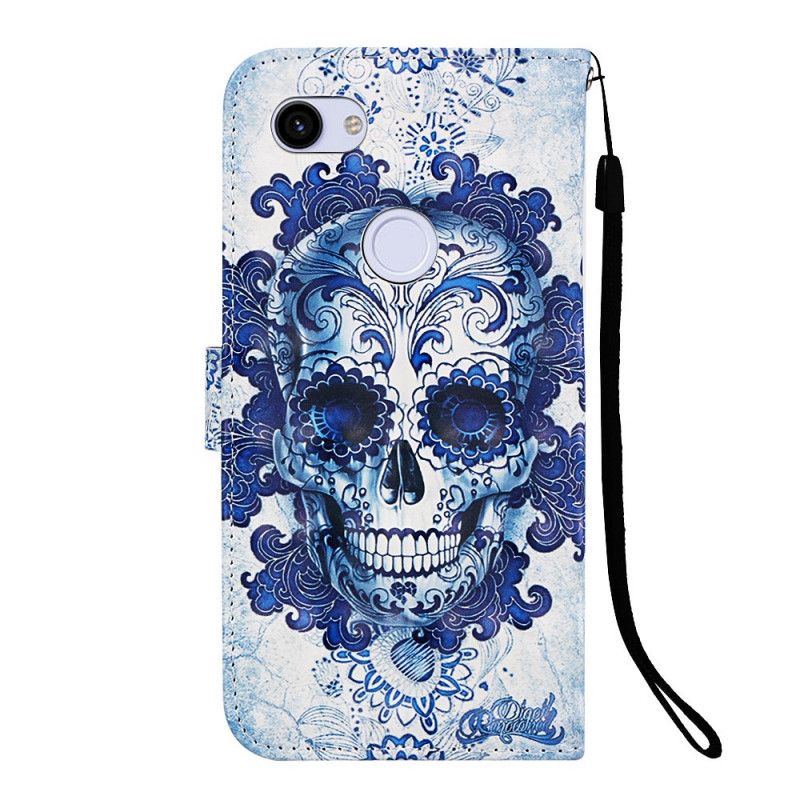 Flip Cover Google Pixel 3A Blomstrende Mexicansk Kranium